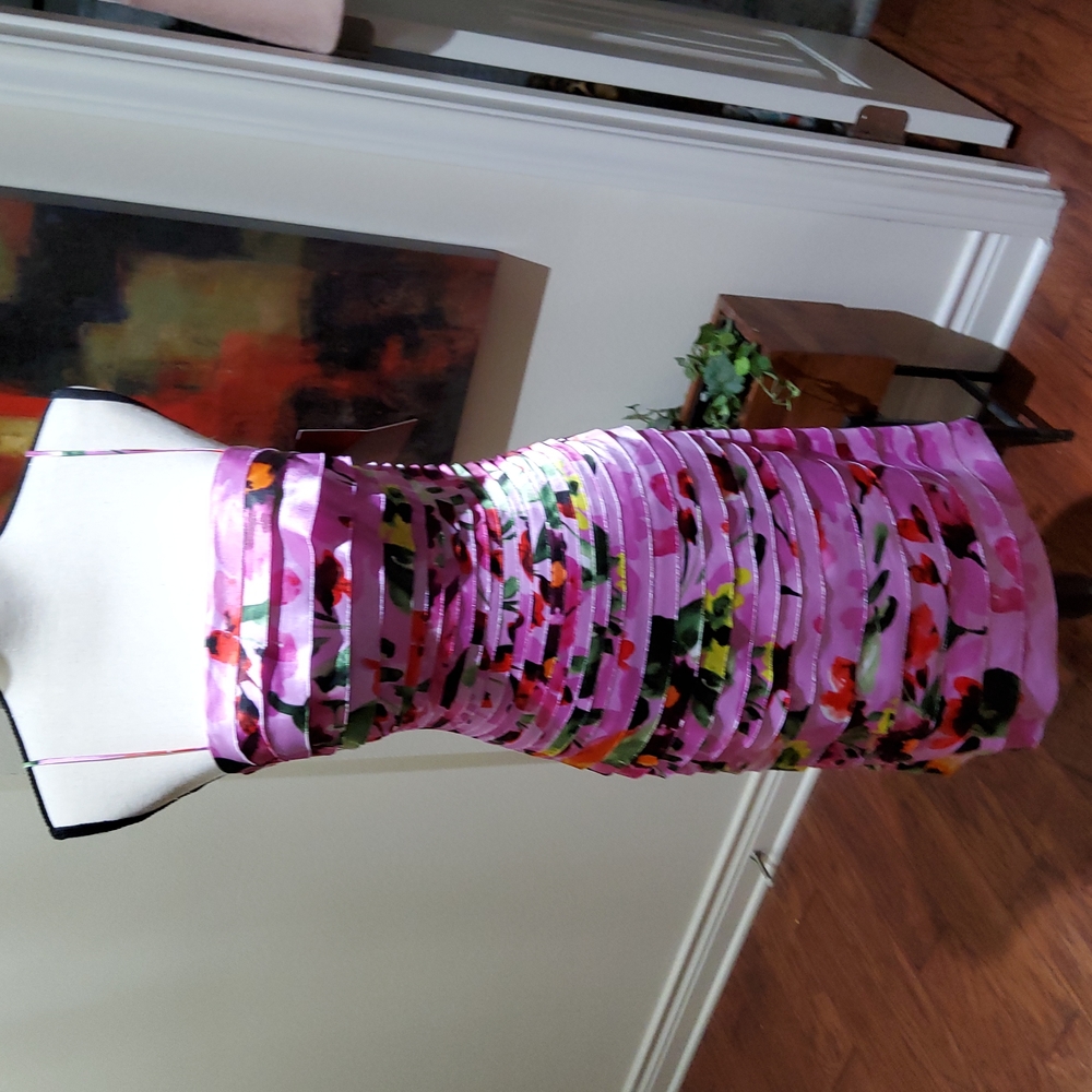 JS Collections Pink Floral Tiered Midi Dress